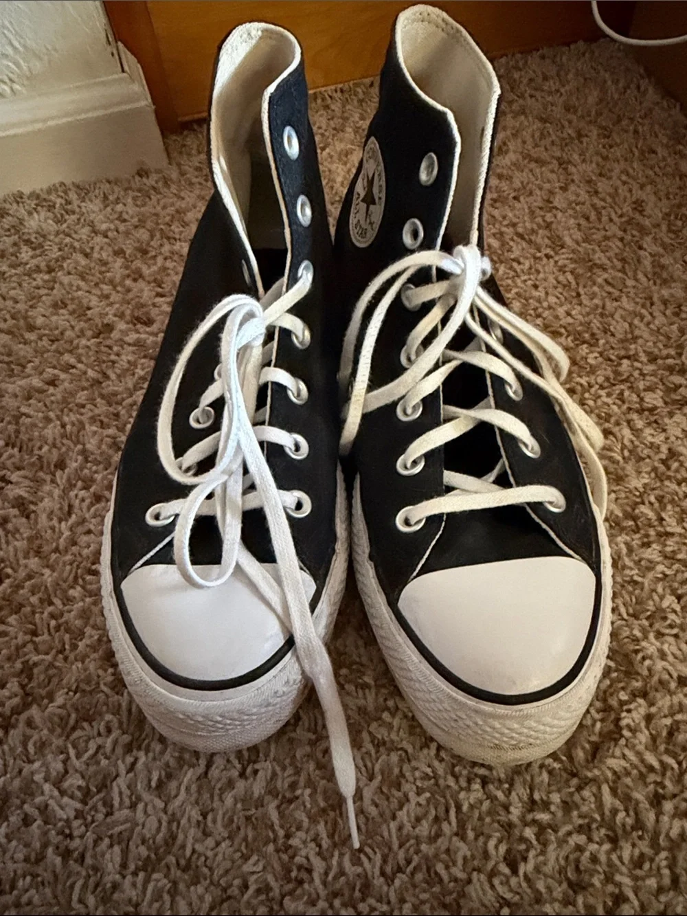 Converse Chuck Taylor High Top Sneakers in Black and White - Picture 4 of 6
